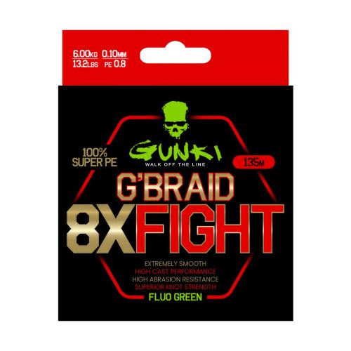 Gunki G'Braid Fight 8X Fluo Green 135m